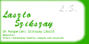 laszlo szikszay business card