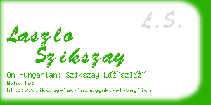 laszlo szikszay business card